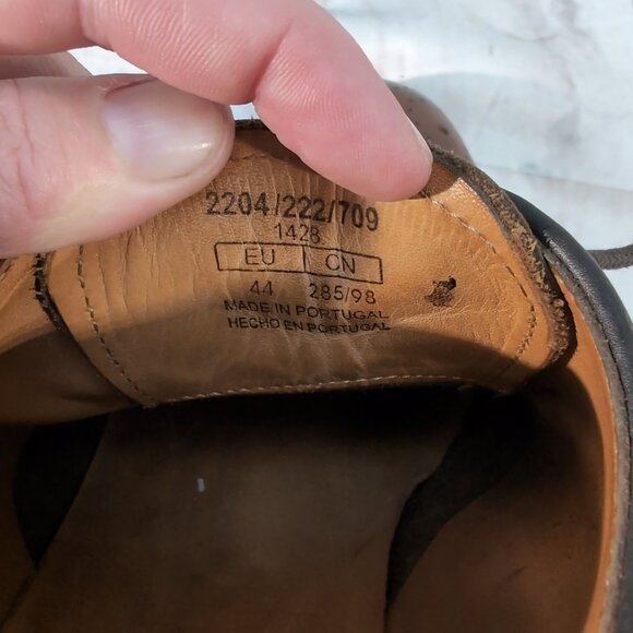 Massimo Dutti Brown Leather Wingtip Brogue Dress Shoes – Men’s EU 44 US 10.5–11 - Picture 5 of 12